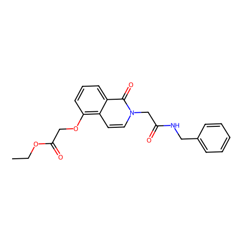 Ethyl 2-[2-[2-(benzylamino)-2-oxoethyl]-1-oxoisoquinolin-5-yl]oxyacetate structure