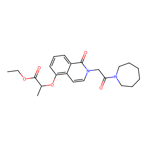 Ethyl 2-[2-[2-(azepan-1-yl)-2-oxoethyl]-1-oxoisoquinolin-5-yl]oxypropanoate structure