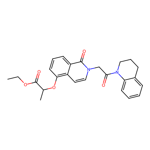 ethyl 2-((2-(2-(3,4-dihydroquinolin-1(2H)-yl)-2-oxoethyl)-1-oxo-1,2-dihydroisoquinolin-5-yl)oxy)propanoate structure