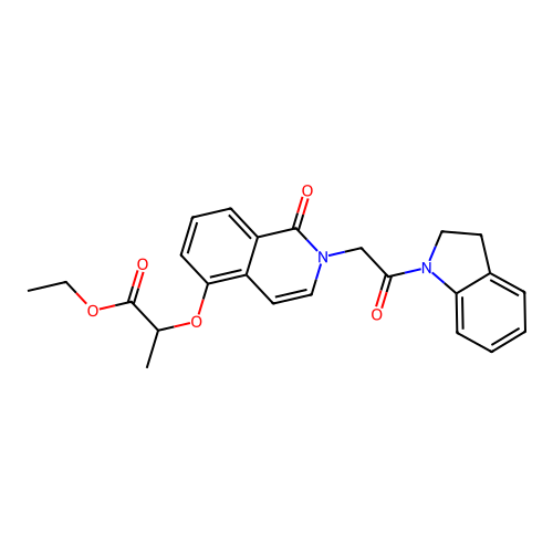 ethyl 2-({2-[2-(2,3-dihydro-1H-indol-1-yl)-2-oxoethyl]-1-oxo-1,2-dihydroisoquinolin-5-yl}oxy)propanoate structure