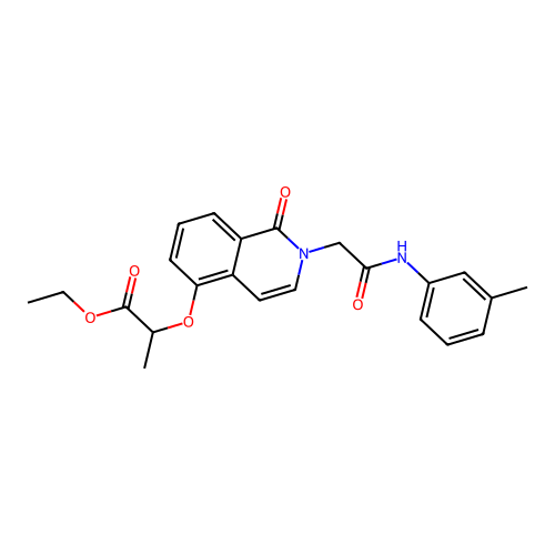 Ethyl 2-[2-[2-(3-methylanilino)-2-oxoethyl]-1-oxoisoquinolin-5-yl]oxypropanoate structure