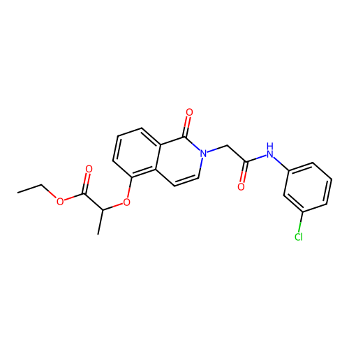 Ethyl 2-[2-[2-(3-chloroanilino)-2-oxoethyl]-1-oxoisoquinolin-5-yl]oxypropanoate structure