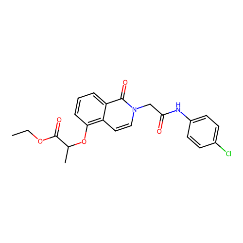 Ethyl 2-[2-[2-(4-chloroanilino)-2-oxoethyl]-1-oxoisoquinolin-5-yl]oxypropanoate structure