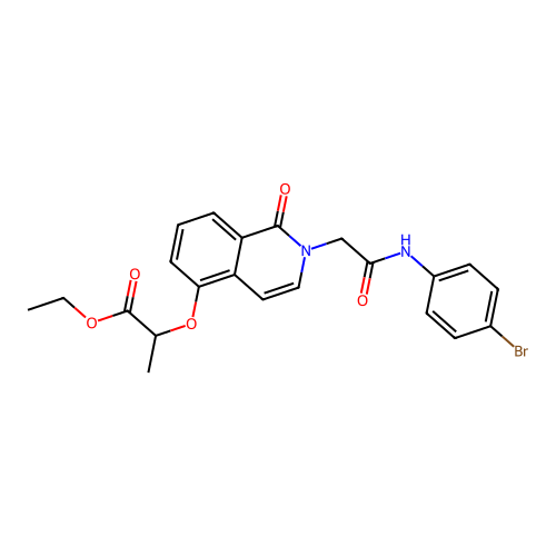 Ethyl 2-[2-[2-(4-bromoanilino)-2-oxoethyl]-1-oxoisoquinolin-5-yl]oxypropanoate structure
