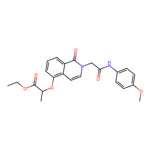 Ethyl 2-[2-[2-(4-methoxyanilino)-2-oxoethyl]-1-oxoisoquinolin-5-yl]oxypropanoate structure