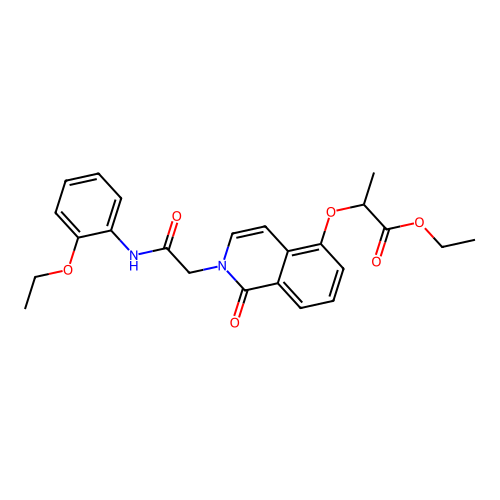 Ethyl 2-[2-[2-(2-ethoxyanilino)-2-oxoethyl]-1-oxoisoquinolin-5-yl]oxypropanoate structure