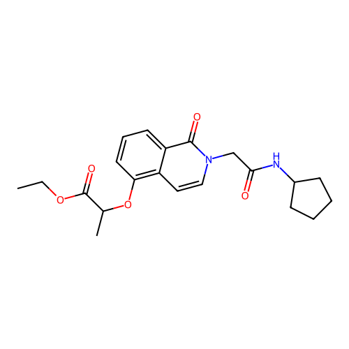 Ethyl 2-[2-[2-(cyclopentylamino)-2-oxoethyl]-1-oxoisoquinolin-5-yl]oxypropanoate structure