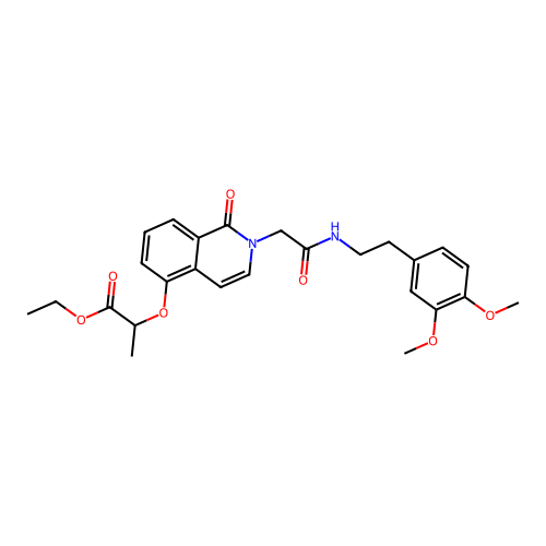 ethyl 2-((2-(2-((3,4-dimethoxyphenethyl)amino)-2-oxoethyl)-1-oxo-1,2-dihydroisoquinolin-5-yl)oxy)propanoate structure