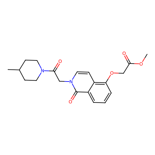 methyl 2-[2-[2-(4-methylpiperidin-1-yl)-2-oxoethyl]-1-oxoisoquinolin-5-yl]oxyacetate structure