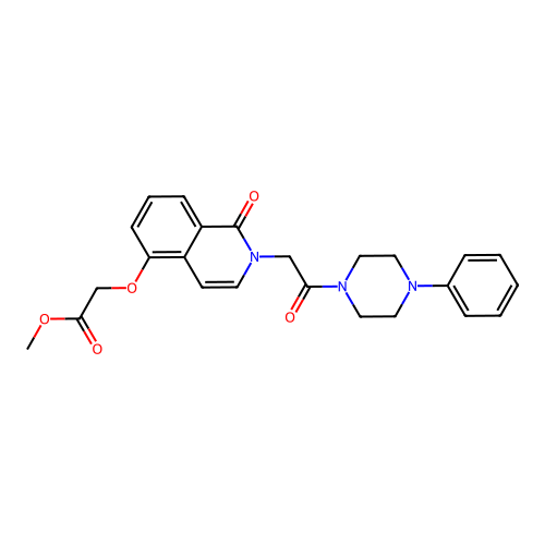 Methyl 2-[1-oxo-2-[2-oxo-2-(4-phenylpiperazin-1-yl)ethyl]isoquinolin-5-yl]oxyacetate structure