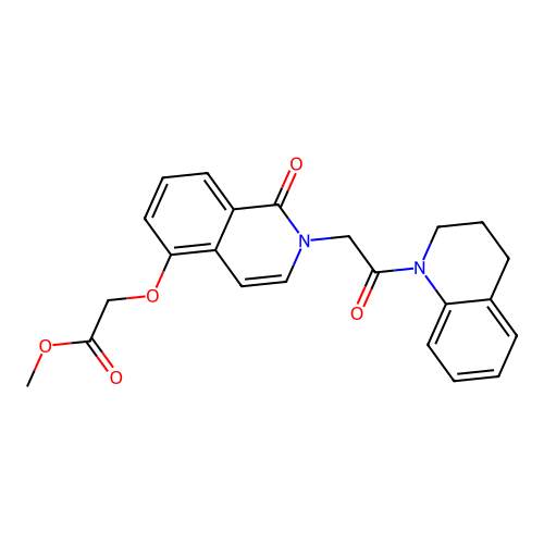 methyl 2-({1-oxo-2-[2-oxo-2-(1,2,3,4-tetrahydroquinolin-1-yl)ethyl]-1,2-dihydroisoquinolin-5-yl}oxy)acetate structure