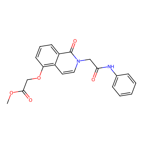 Methyl 2-[2-(2-anilino-2-oxoethyl)-1-oxoisoquinolin-5-yl]oxyacetate structure