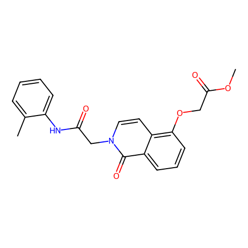 Methyl 2-[2-[2-(2-methylanilino)-2-oxoethyl]-1-oxoisoquinolin-5-yl]oxyacetate structure