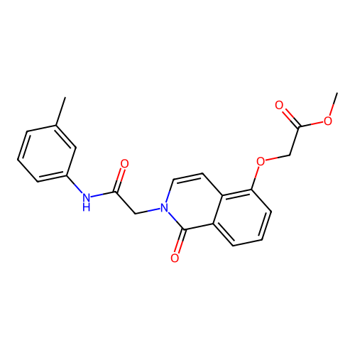 Methyl 2-[2-[2-(3-methylanilino)-2-oxoethyl]-1-oxoisoquinolin-5-yl]oxyacetate structure