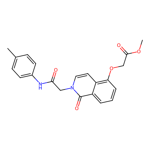 Methyl 2-[2-[2-(4-methylanilino)-2-oxoethyl]-1-oxoisoquinolin-5-yl]oxyacetate structure