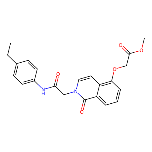 Methyl 2-[2-[2-(4-ethylanilino)-2-oxoethyl]-1-oxoisoquinolin-5-yl]oxyacetate structure