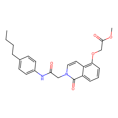 Methyl 2-[2-[2-(4-butylanilino)-2-oxoethyl]-1-oxoisoquinolin-5-yl]oxyacetate structure