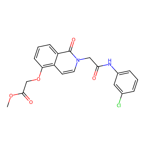 Methyl 2-[2-[2-(3-chloroanilino)-2-oxoethyl]-1-oxoisoquinolin-5-yl]oxyacetate structure