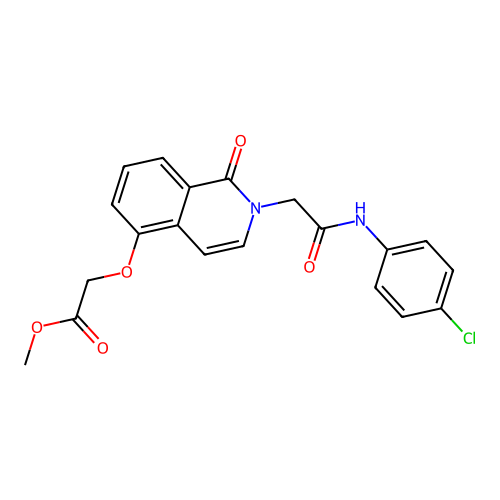 Methyl 2-[2-[2-(4-chloroanilino)-2-oxoethyl]-1-oxoisoquinolin-5-yl]oxyacetate structure