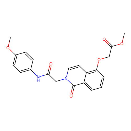 Methyl 2-[2-[2-(4-methoxyanilino)-2-oxoethyl]-1-oxoisoquinolin-5-yl]oxyacetate structure