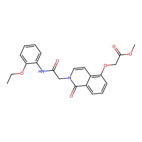 Methyl 2-[2-[2-(2-ethoxyanilino)-2-oxoethyl]-1-oxoisoquinolin-5-yl]oxyacetate structure