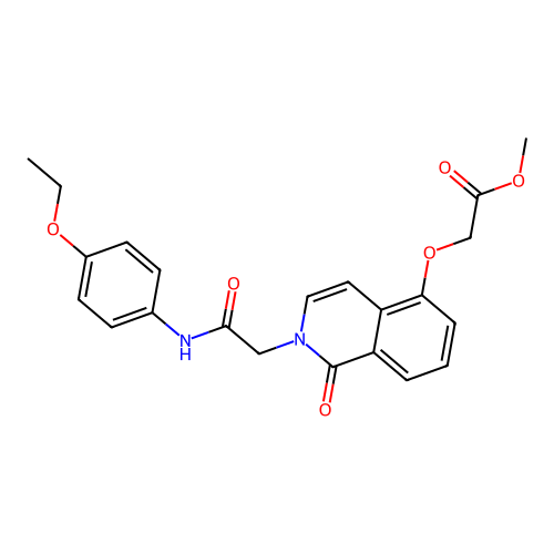 Methyl 2-[2-[2-(4-ethoxyanilino)-2-oxoethyl]-1-oxoisoquinolin-5-yl]oxyacetate structure
