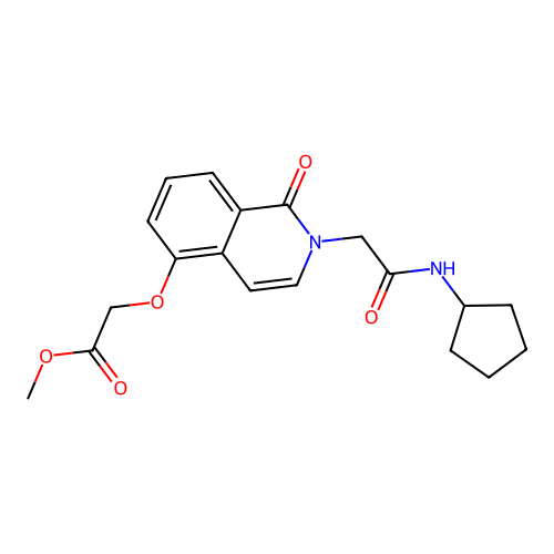 Methyl 2-[2-[2-(cyclopentylamino)-2-oxoethyl]-1-oxoisoquinolin-5-yl]oxyacetate structure
