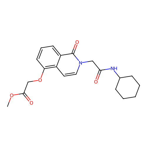 Methyl 2-[2-[2-(cyclohexylamino)-2-oxoethyl]-1-oxoisoquinolin-5-yl]oxyacetate structure