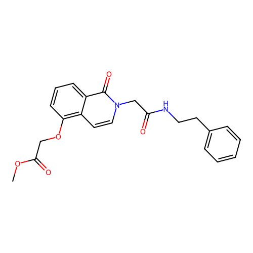 methyl 2-((1-oxo-2-(2-oxo-2-(phenethylamino)ethyl)-1,2-dihydroisoquinolin-5-yl)oxy)acetate structure