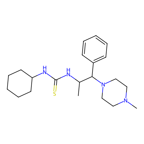 1-Cyclohexyl-3-[1-(4-methylpiperazin-1-yl)-1-phenylpropan-2-yl]thiourea structure