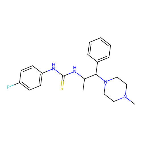 1-(4-Fluorophenyl)-3-[1-(4-methylpiperazin-1-yl)-1-phenylpropan-2-yl]thiourea structure
