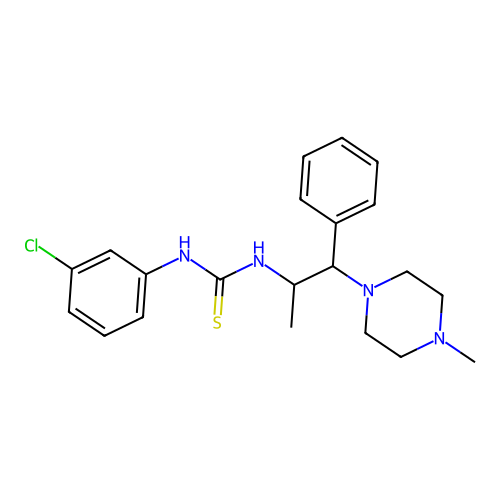1-(3-Chlorophenyl)-3-(1-(4-methylpiperazin-1-yl)-1-phenylpropan-2-yl)thiourea structure