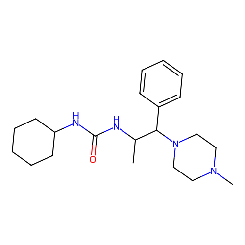 1-Cyclohexyl-3-[1-(4-methylpiperazin-1-yl)-1-phenylpropan-2-yl]urea structure