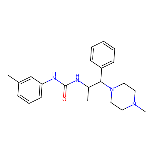1-(1-(4-Methylpiperazin-1-yl)-1-phenylpropan-2-yl)-3-(m-tolyl)urea structure