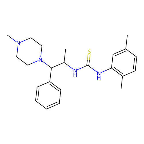3-(2,5-dimethylphenyl)-1-[1-(4-methylpiperazin-1-yl)-1-phenylpropan-2-yl]thiourea structure