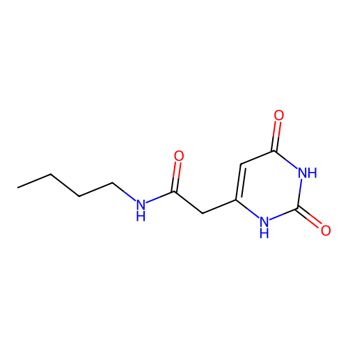 N-butyl-2-(2,6-dioxo-1,2,3,6-tetrahydropyrimidin-4-yl)acetamide structure