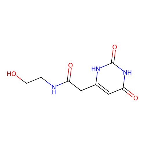 2-(2,6-dioxo-1,2,3,6-tetrahydropyrimidin-4-yl)-N-(2-hydroxyethyl)acetamide structure