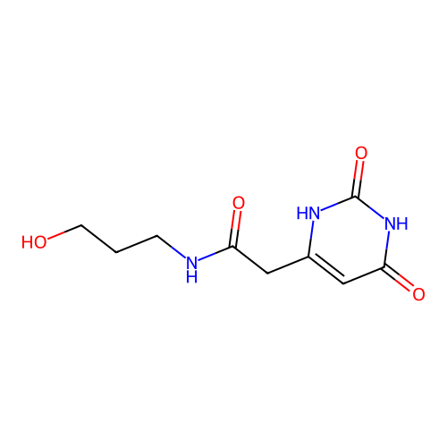 2-(2,6-dioxo-1,2,3,6-tetrahydropyrimidin-4-yl)-N-(3-hydroxypropyl)acetamide structure
