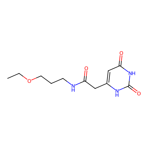 2-(2,6-dioxo-1,2,3,6-tetrahydropyrimidin-4-yl)-N-(3-ethoxypropyl)acetamide structure