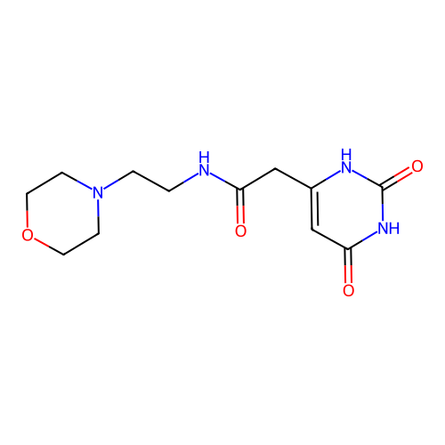 2-(2,4-dioxo-1H-pyrimidin-6-yl)-N-[2-(4-morpholinyl)ethyl]acetamide structure
