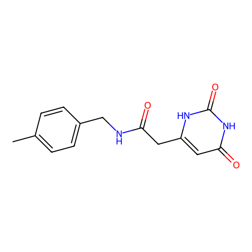 2-(2,4-dioxo-1H-pyrimidin-6-yl)-N-[(4-methylphenyl)methyl]acetamide structure