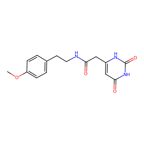 2-(2,4-dioxo-1H-pyrimidin-6-yl)-N-[2-(4-methoxyphenyl)ethyl]acetamide structure