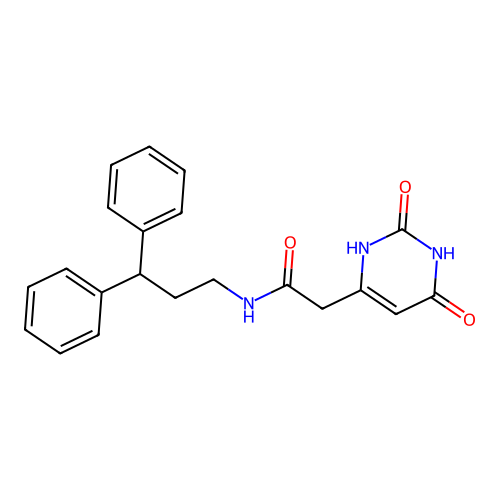 2-(2,6-dioxo-1,2,3,6-tetrahydropyrimidin-4-yl)-N-(3,3-diphenylpropyl)acetamide structure