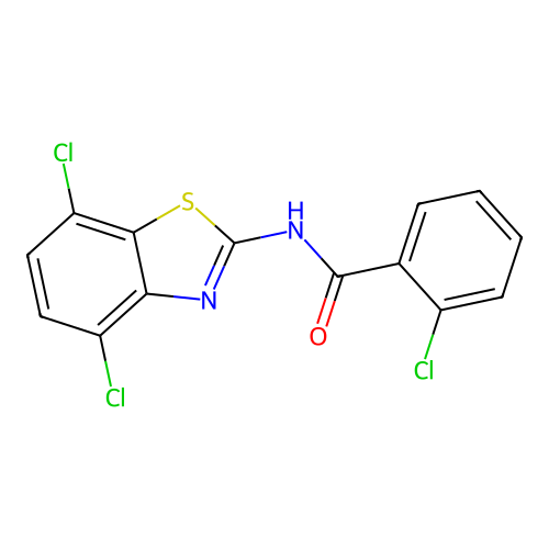 2-chloro-N-(4,7-dichloro-1,3-benzothiazol-2-yl)benzamide structure