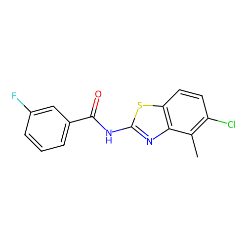 N-(5-chloro-4-methyl-1,3-benzothiazol-2-yl)-3-fluorobenzamide structure