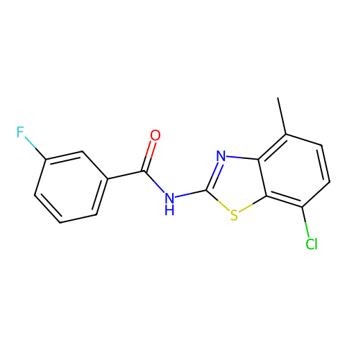 N-(7-chloro-4-methyl-1,3-benzothiazol-2-yl)-3-fluorobenzamide structure
