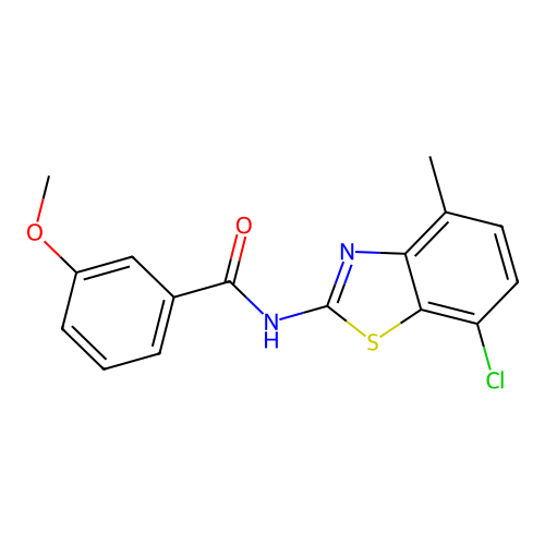 N-(7-chloro-4-methyl-1,3-benzothiazol-2-yl)-3-methoxybenzamide structure
