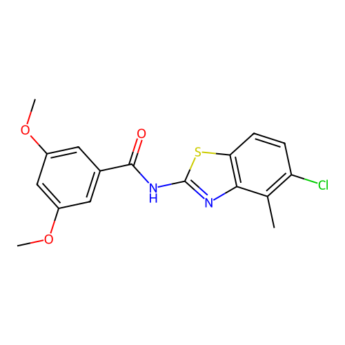 N-(5-chloro-4-methyl-1,3-benzothiazol-2-yl)-3,5-dimethoxybenzamide structure