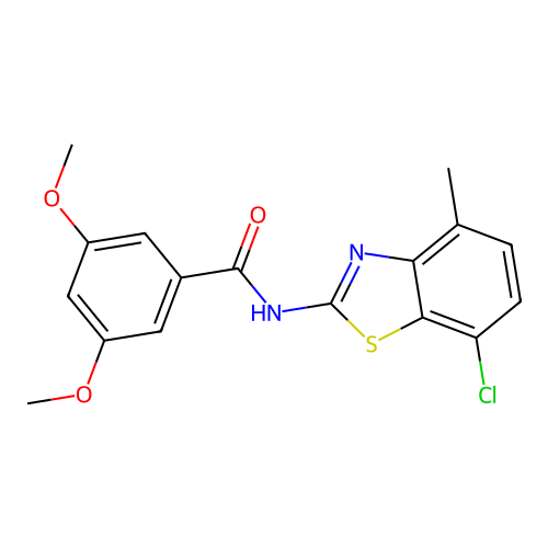 N-(7-chloro-4-methyl-1,3-benzothiazol-2-yl)-3,5-dimethoxybenzamide structure