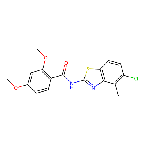 N-(5-chloro-4-methyl-1,3-benzothiazol-2-yl)-2,4-dimethoxybenzamide structure